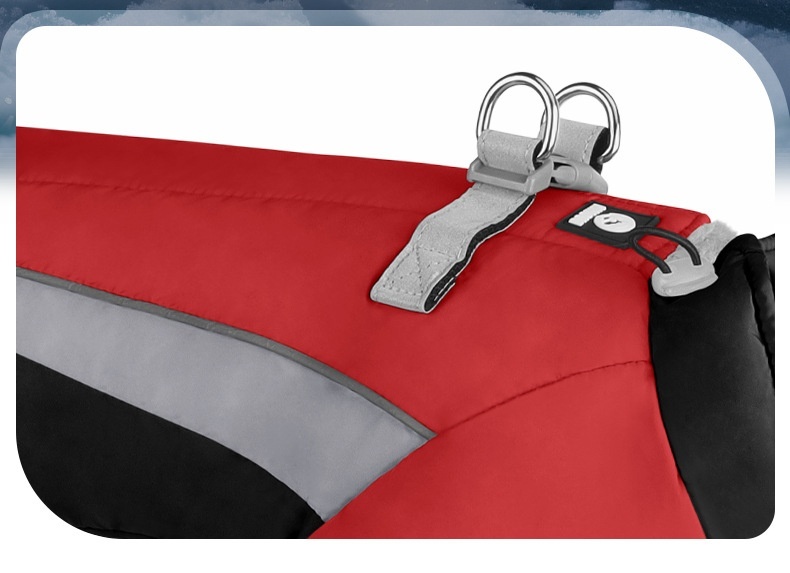 Warm Winter Dog Coat with Harness D-Rings - Reflective Pet Snowsuit
