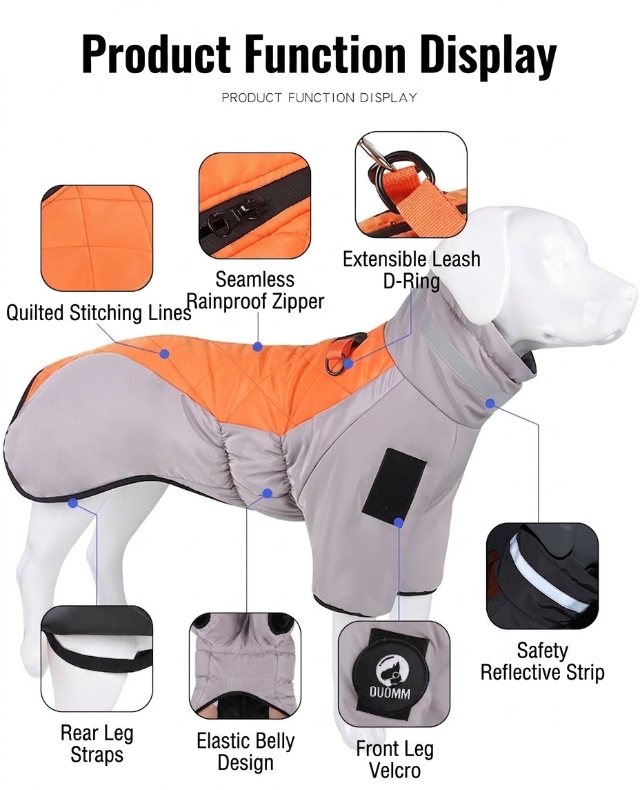 Warm Reflective Dog Winter Coat - Waterproof Pet Jacket