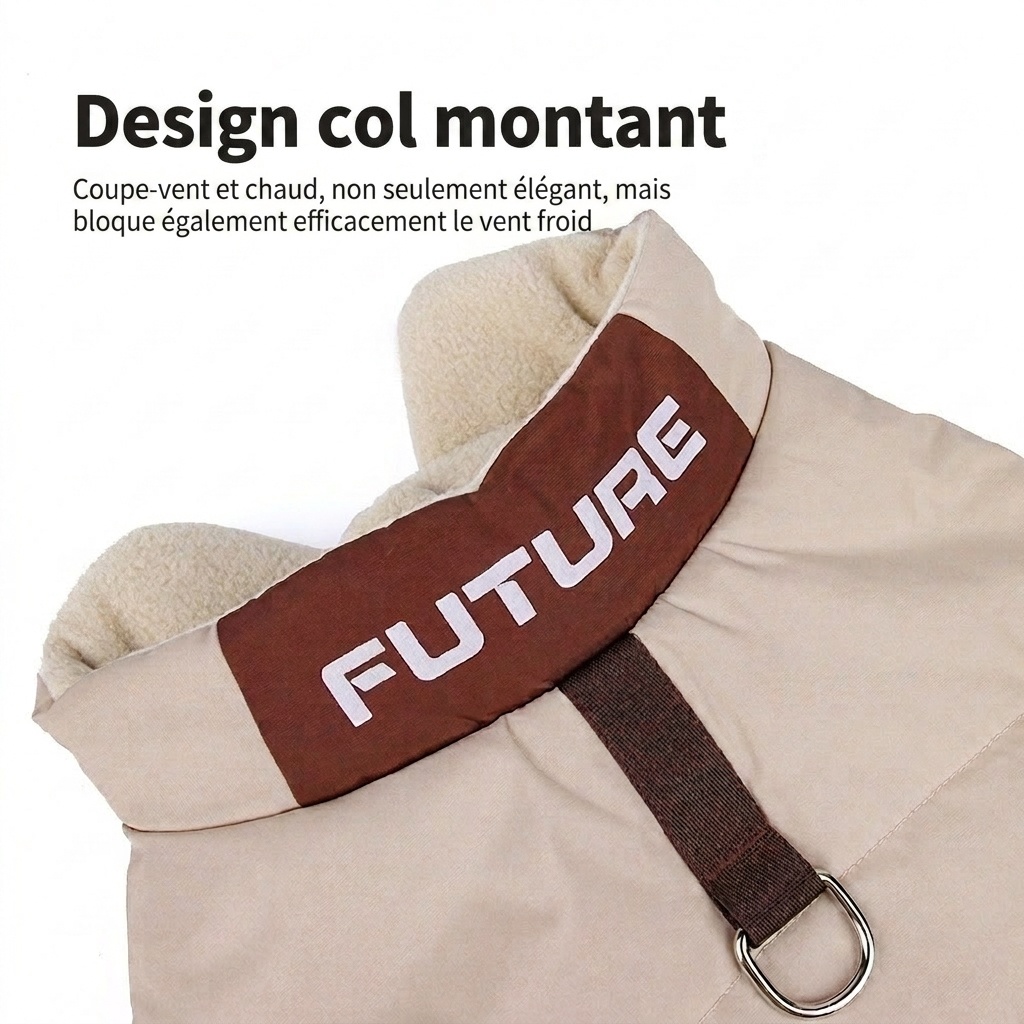 Warm Winter Pet Puffer Vest Coat with D-Ring & Reflective Text
