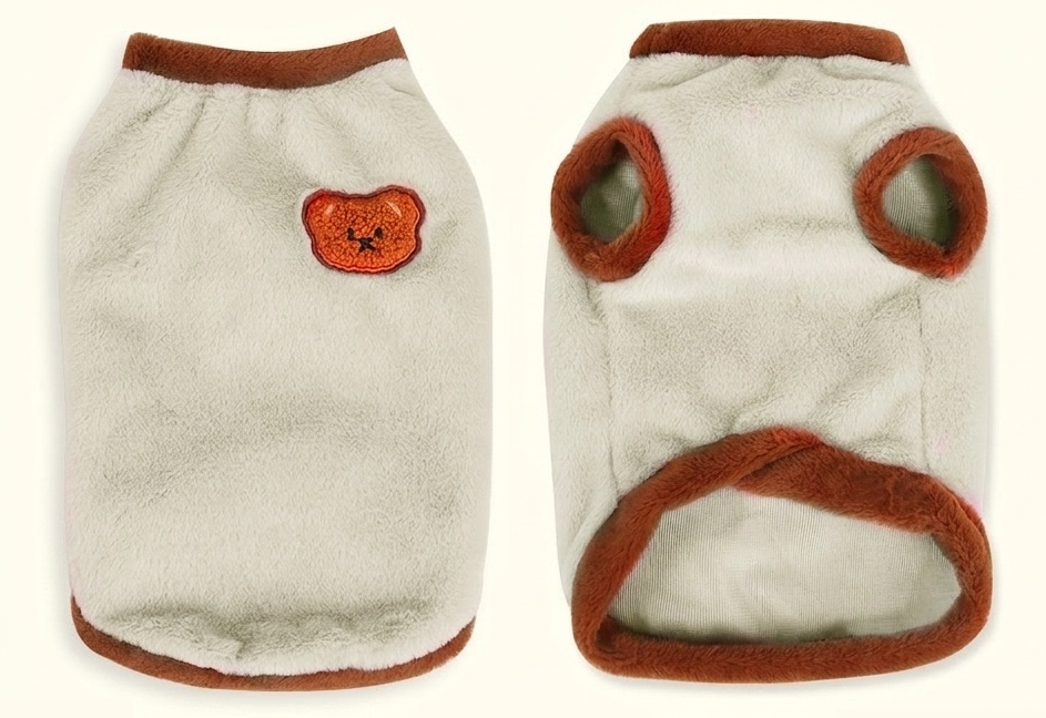 Cozy Pet Fleece Sweater with Bear Embroidery for Cats & Small Dogs