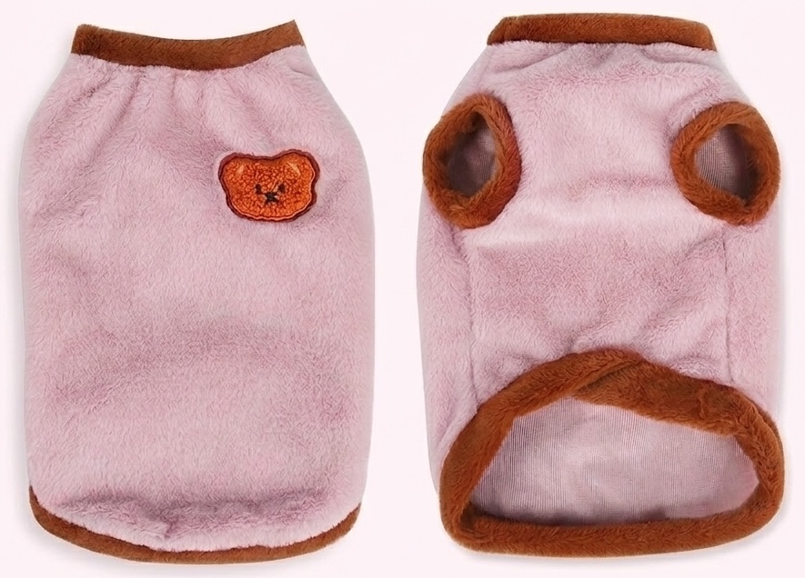 Cozy Pet Fleece Sweater with Bear Embroidery for Cats & Small Dogs