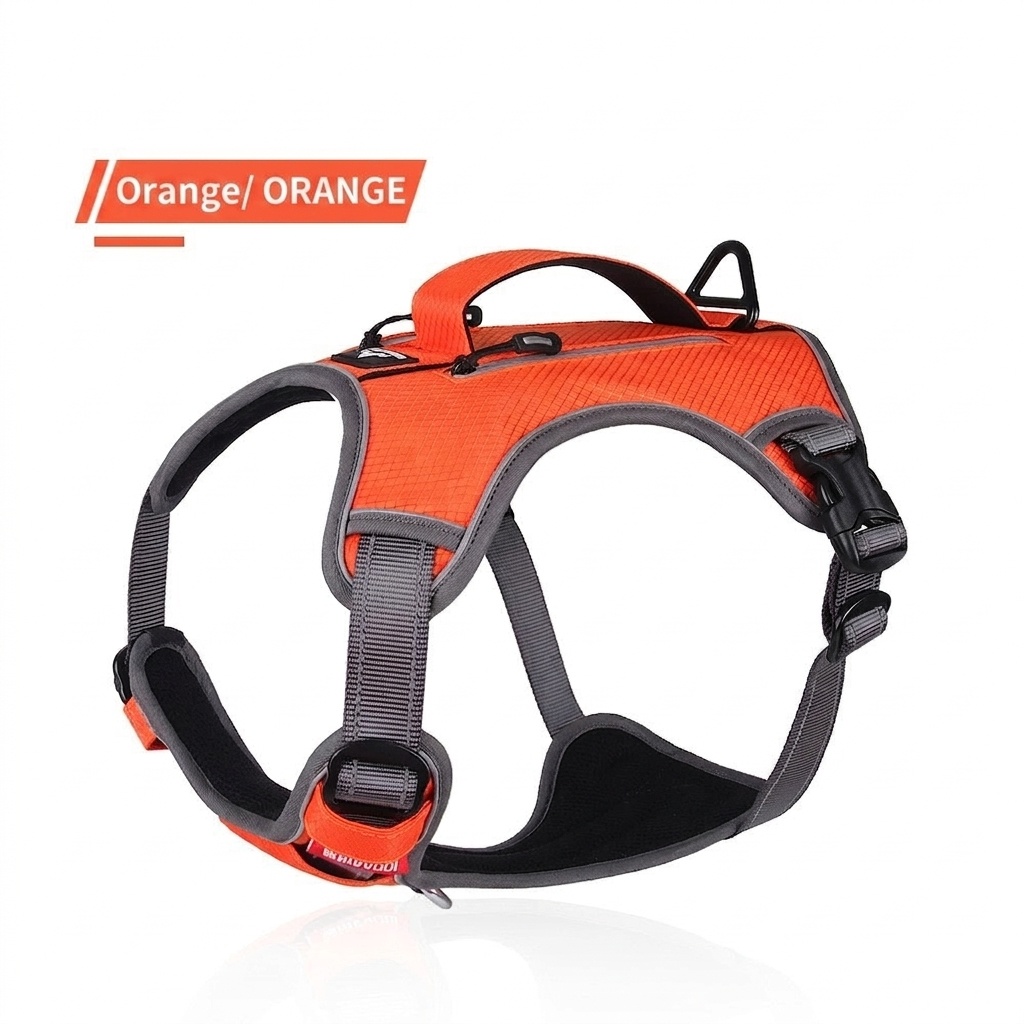 Durable Reflective Dog Harness with Handle & Pockets