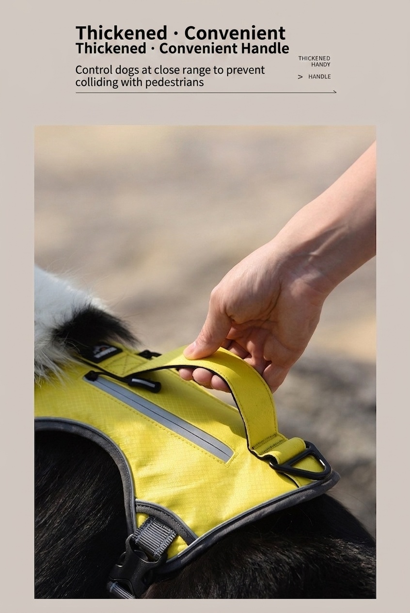 Durable Reflective Dog Harness with Handle & Pockets