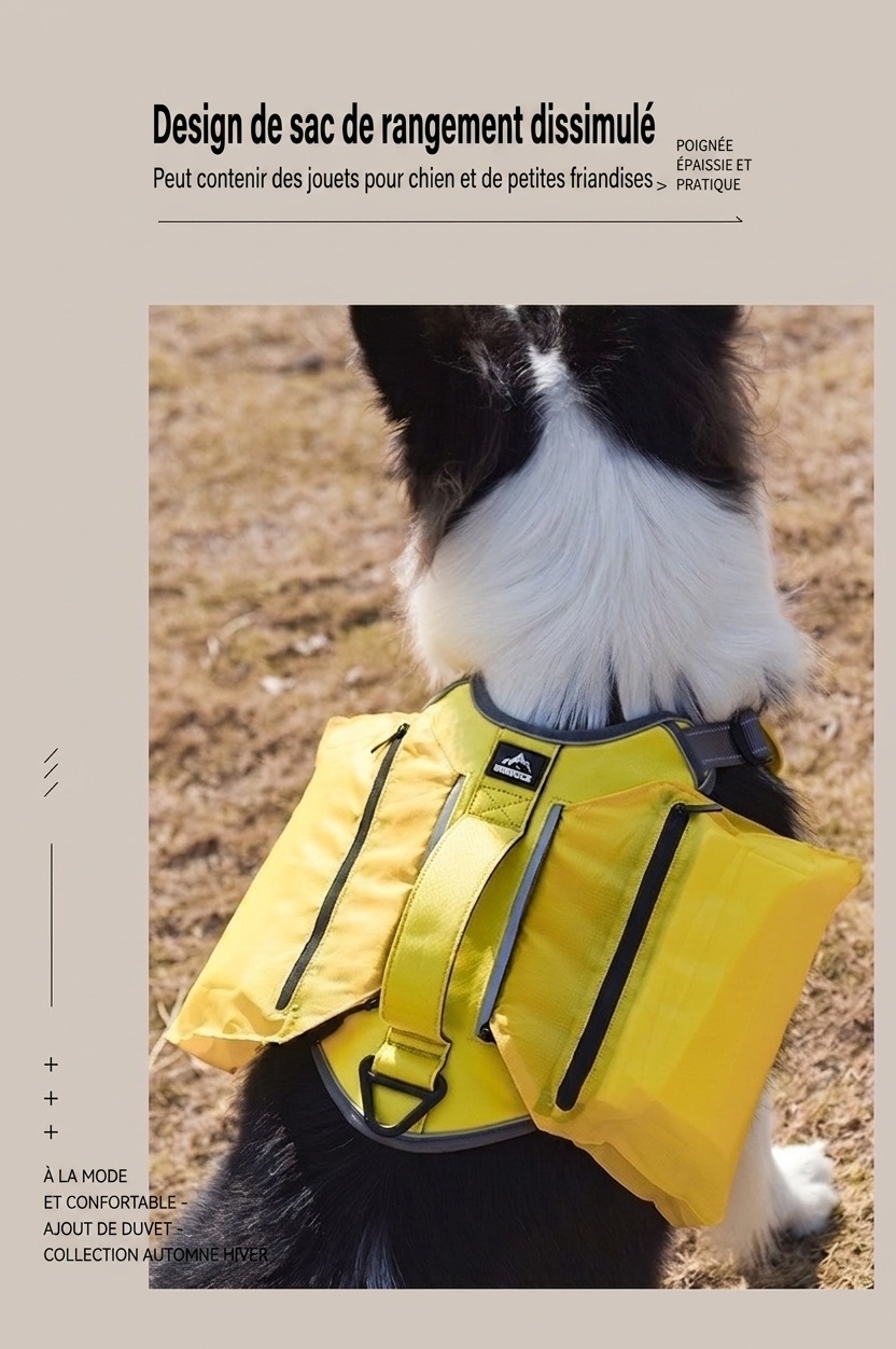 Durable Reflective Dog Harness with Handle & Pockets