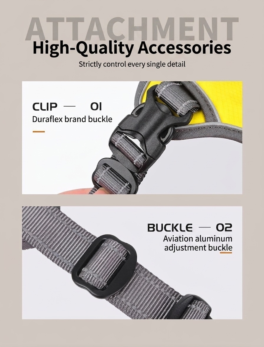 Durable Reflective Dog Harness with Handle & Pockets