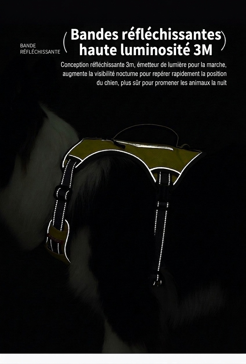 Durable Reflective Dog Harness with Handle & Pockets