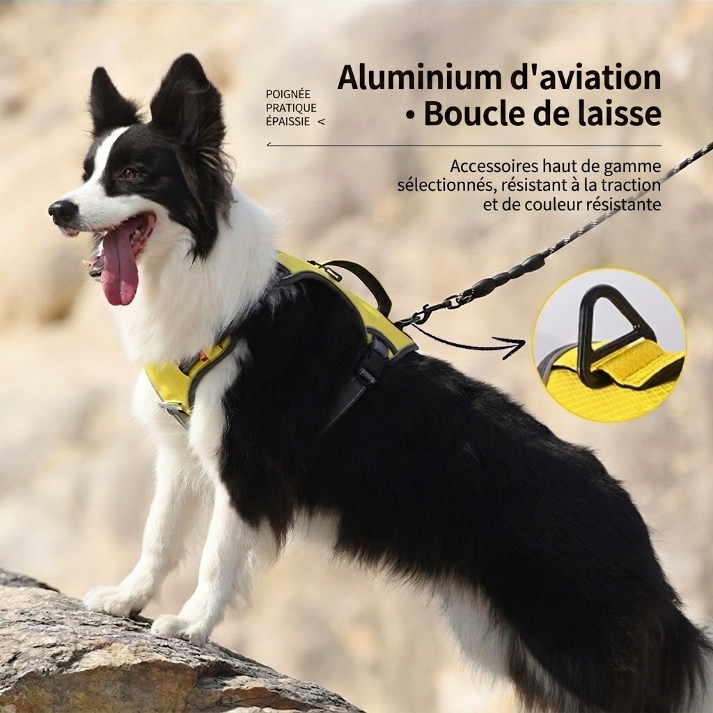 Durable Reflective Dog Harness with Handle & Pockets
