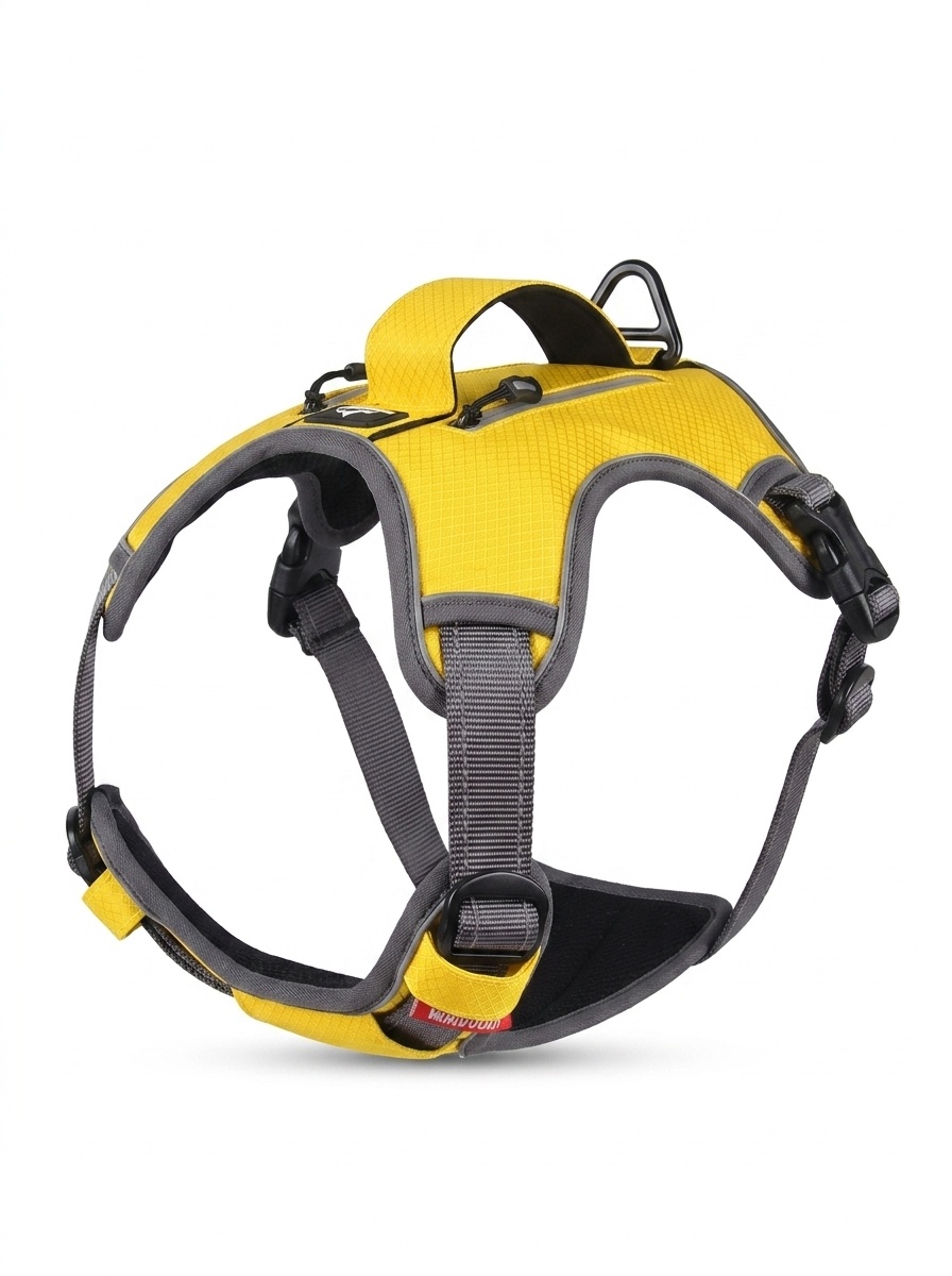 Durable Reflective Dog Harness with Handle & Pockets