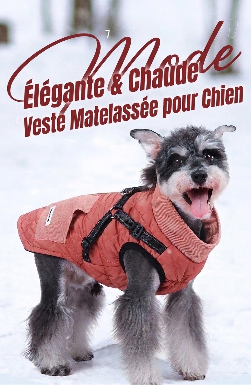 Warm Dog Vest Harness with Reflective Straps & Zipper