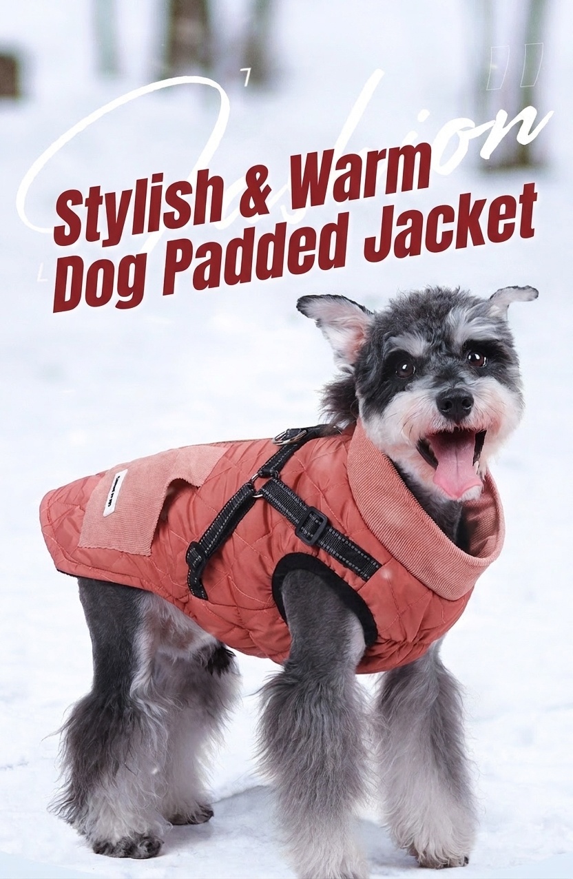 Warm Dog Vest Harness with Reflective Straps & Zipper