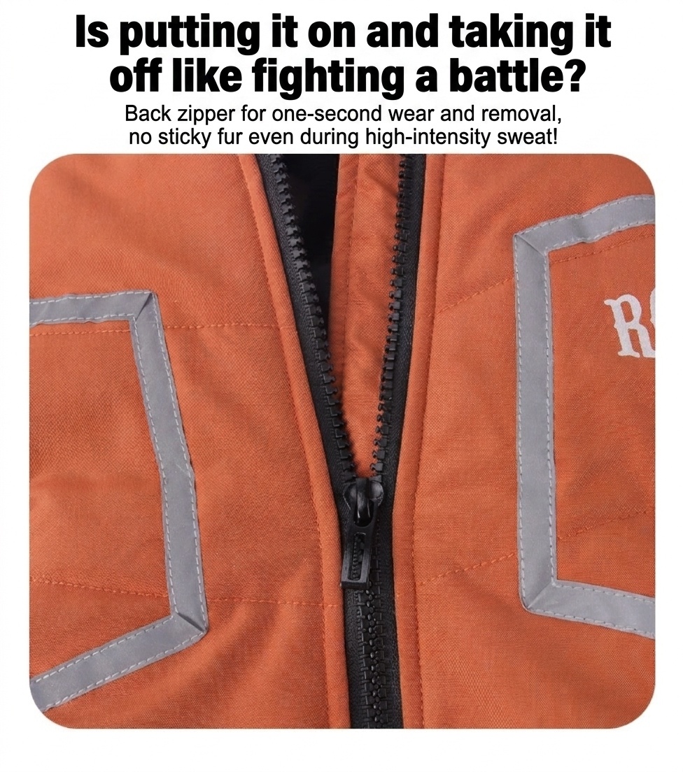 Warm Winter Dog Coat with Built-in Harness & Reflective Trim