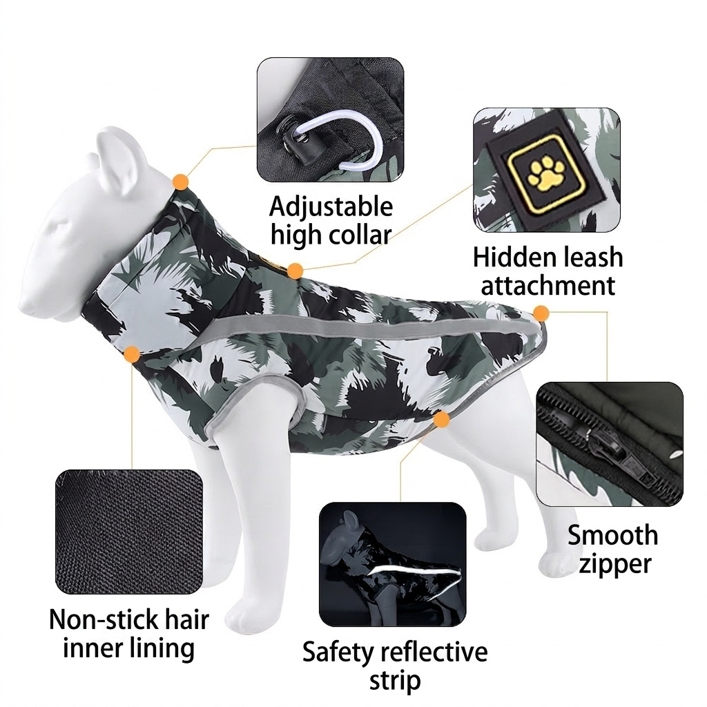 Warm Reflective Waterproof Dog Winter Coat Jacket for Pets