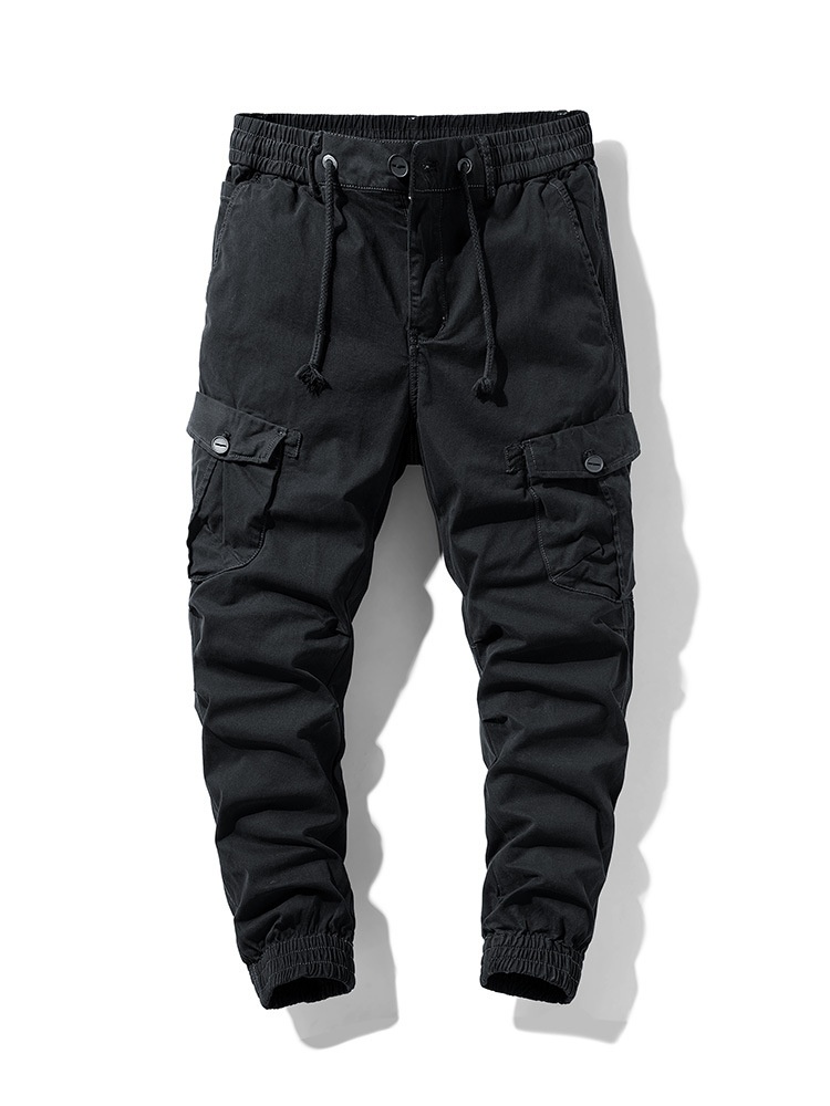 Tapered Stretch Fit Vintage Men's Cargo Pants for Casual Athletic Wear