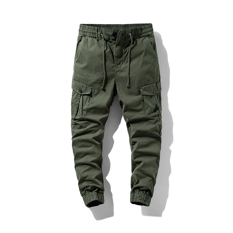 Tapered Stretch Fit Vintage Men's Cargo Pants for Casual Athletic Wear