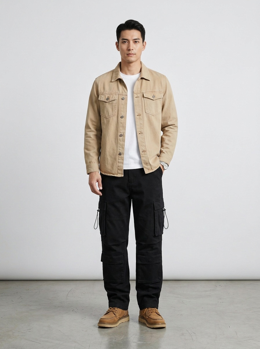 Vintage-Inspired Multi-Pocket Outdoor Men's Cargo Pants for Casual Wear