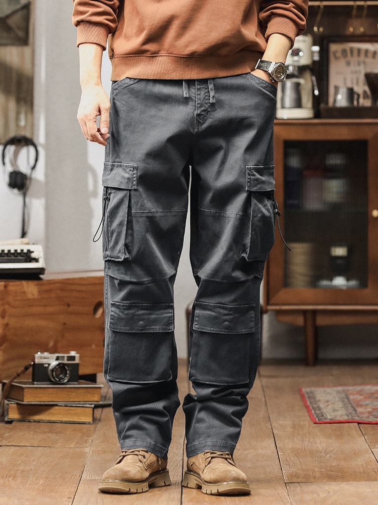 Vintage-Inspired Multi-Pocket Outdoor Men's Cargo Pants for Casual Wear