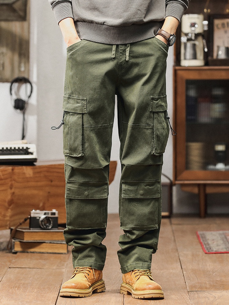 Vintage-Inspired Multi-Pocket Outdoor Men's Cargo Pants for Casual Wear