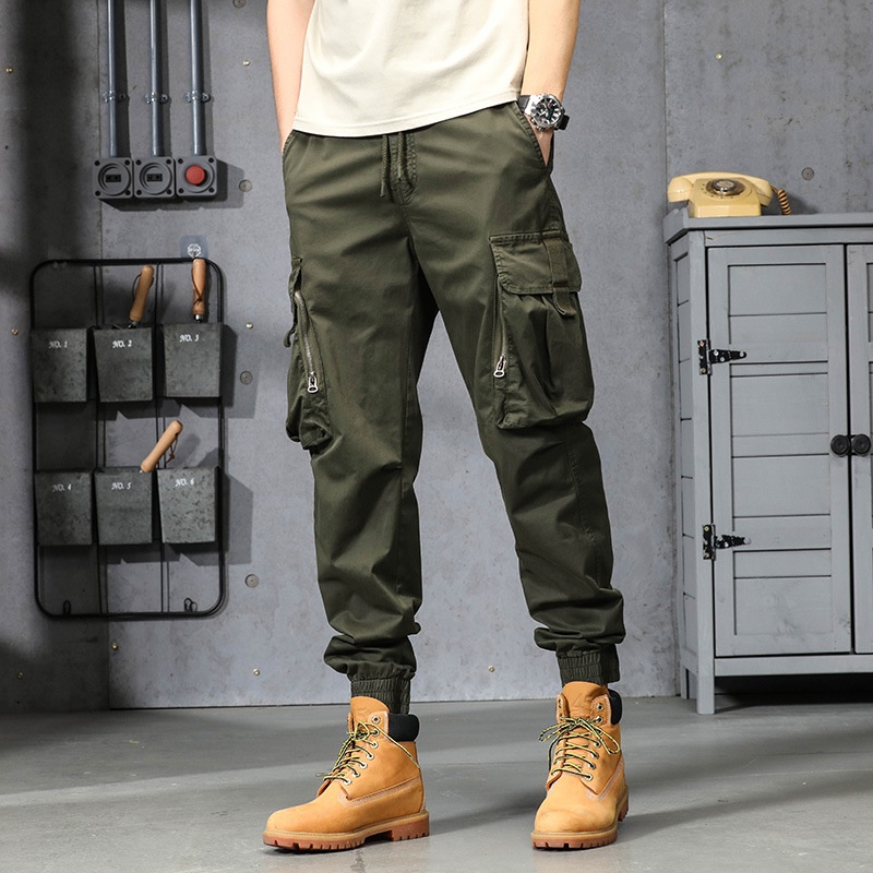 Vintage Tapered Fit Men's Cargo Pants for Casual Streetwear