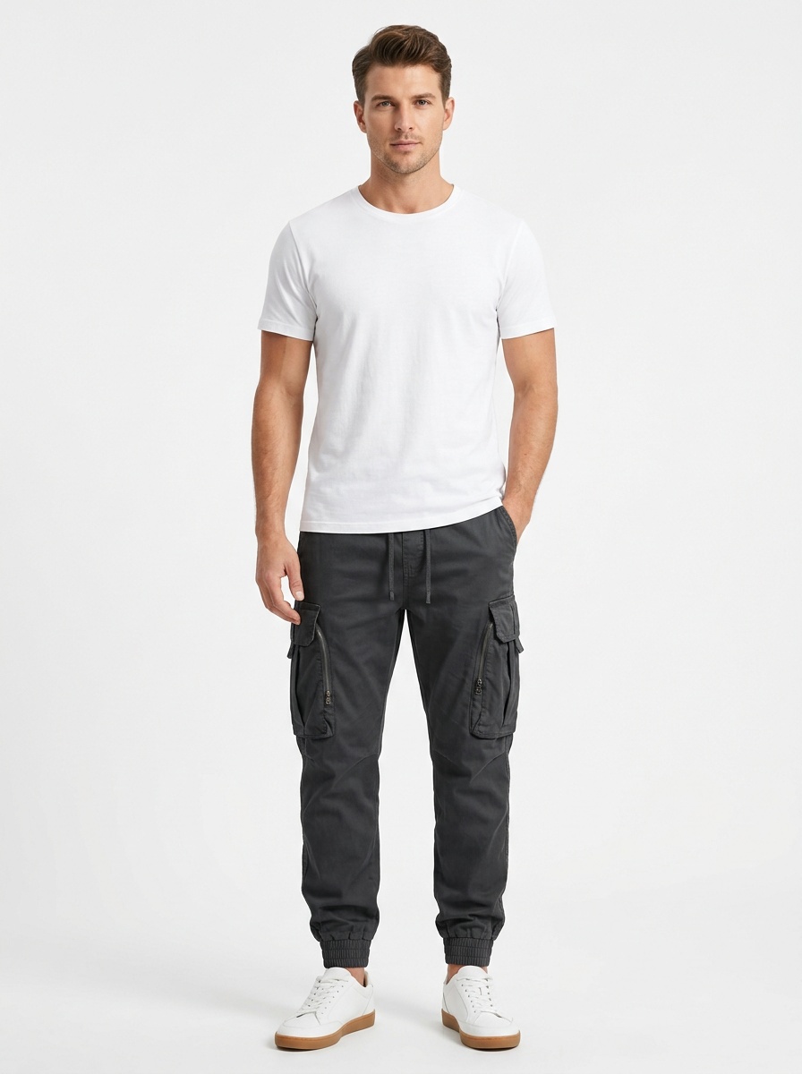 Vintage Tapered Fit Men's Cargo Pants for Casual Streetwear