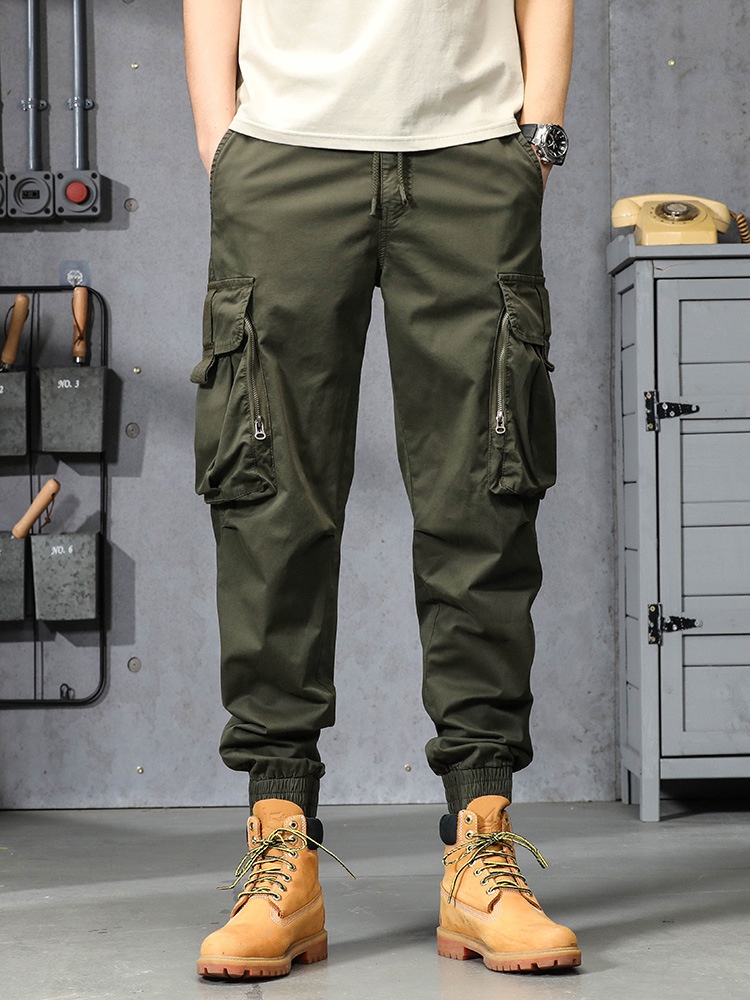 Vintage Tapered Fit Men's Cargo Pants for Casual Streetwear