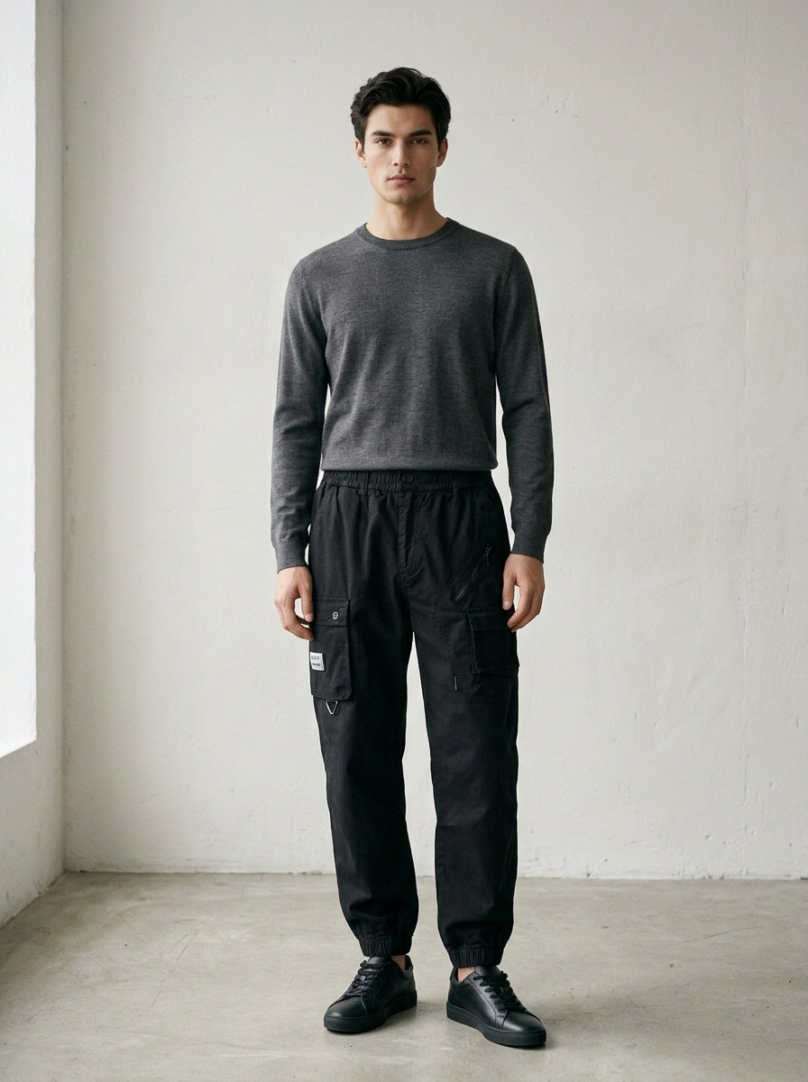 Functional Tapered High Street Men's Cargo Pants for Casual Wear