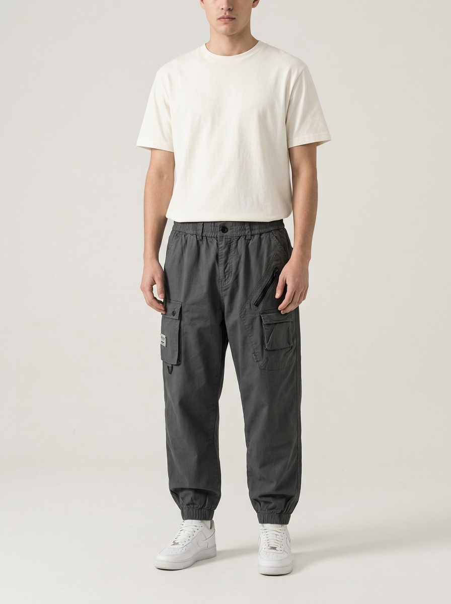 Functional Tapered High Street Men's Cargo Pants for Casual Wear