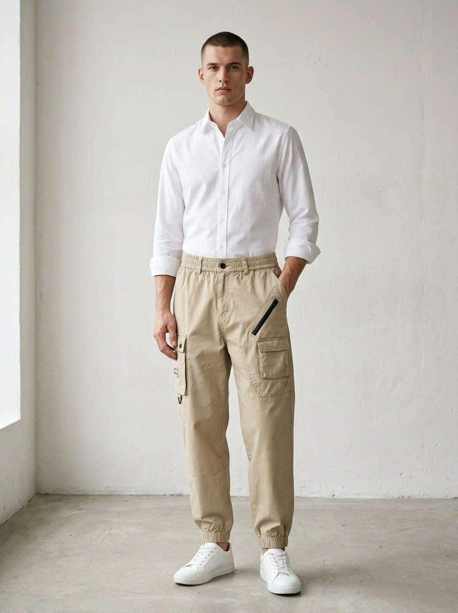 Functional Tapered High Street Men's Cargo Pants for Casual Wear