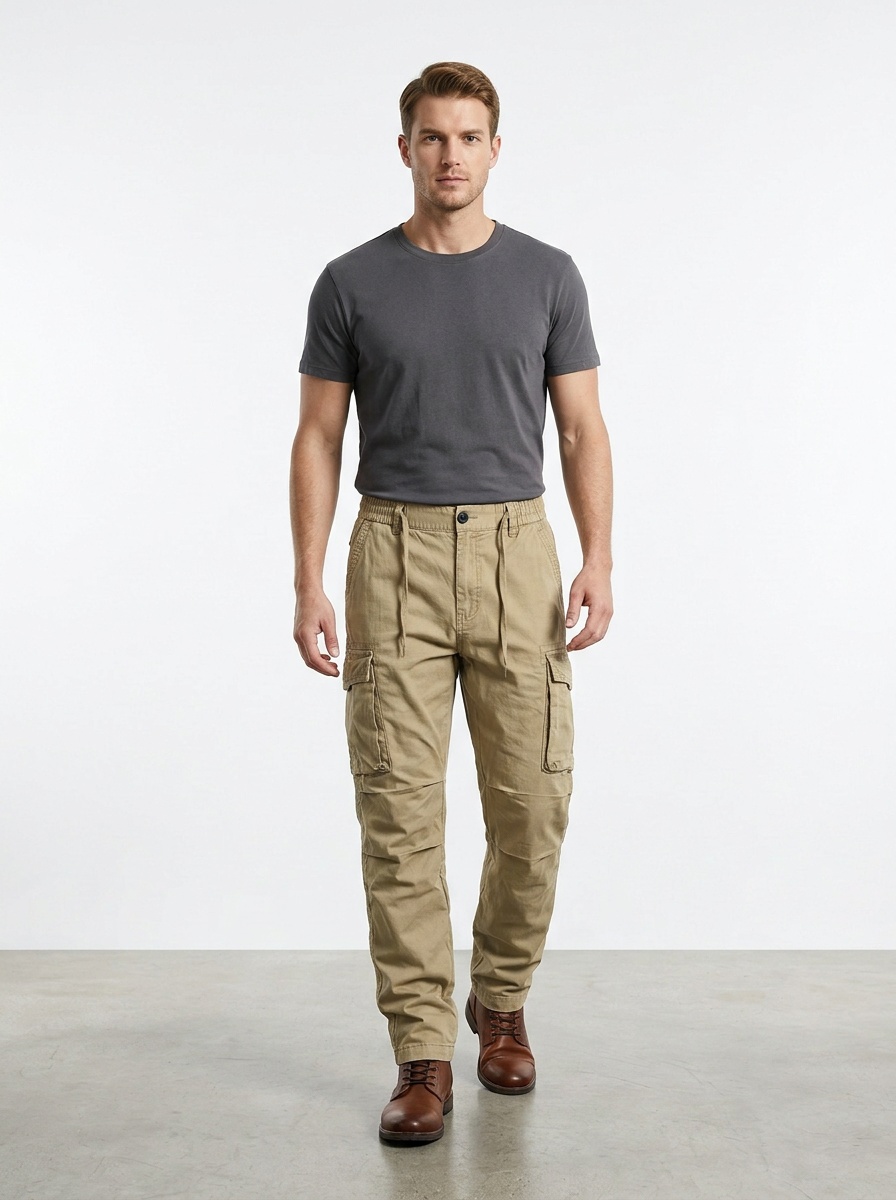 Loose Fit Vintage Straight Leg Men's Cargo Pants for Summer Casual Wear