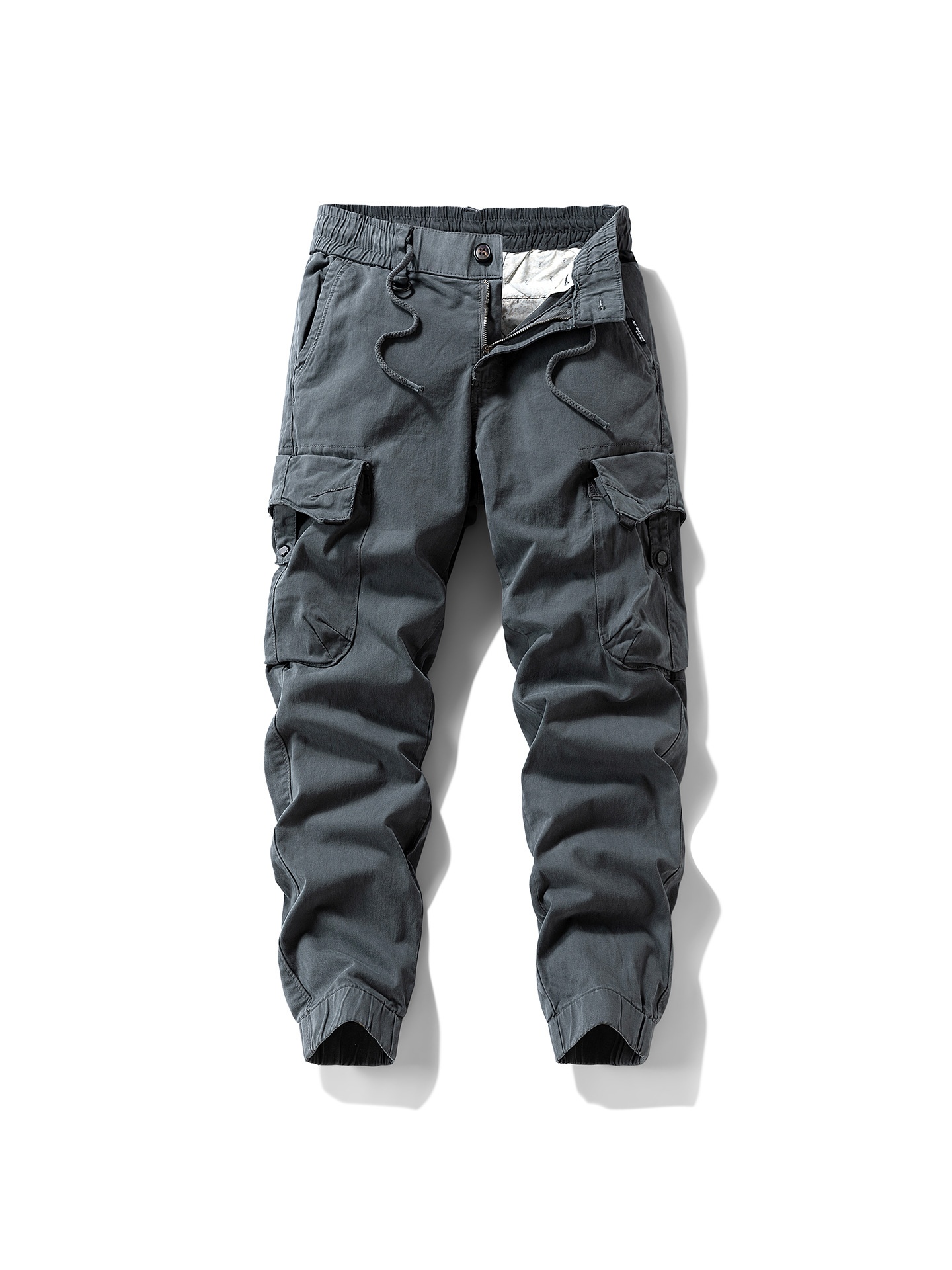 Vintage Multi-Pocket Cuffed Men's Cargo Pants for Outdoor Casual Wear