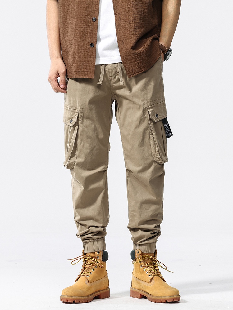 Vintage Straight Fit Relaxed Men's Cargo Pants for Summer Casual Wear