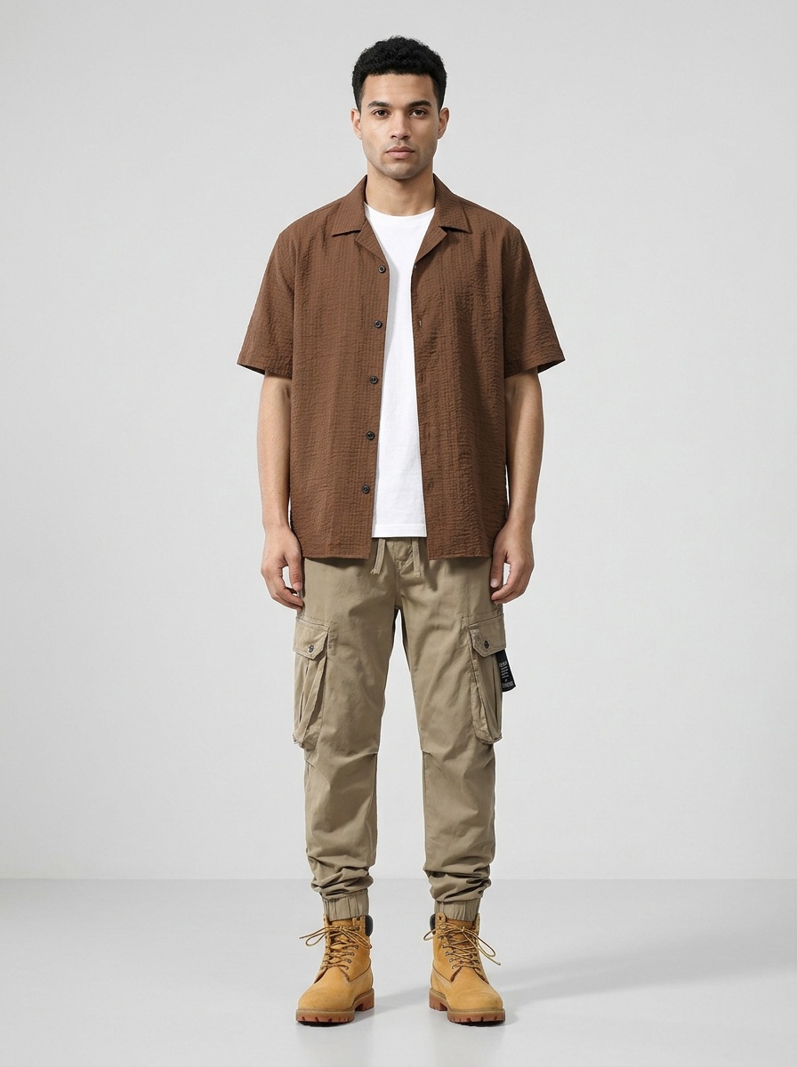 Vintage Straight Fit Relaxed Men's Cargo Pants for Summer Casual Wear