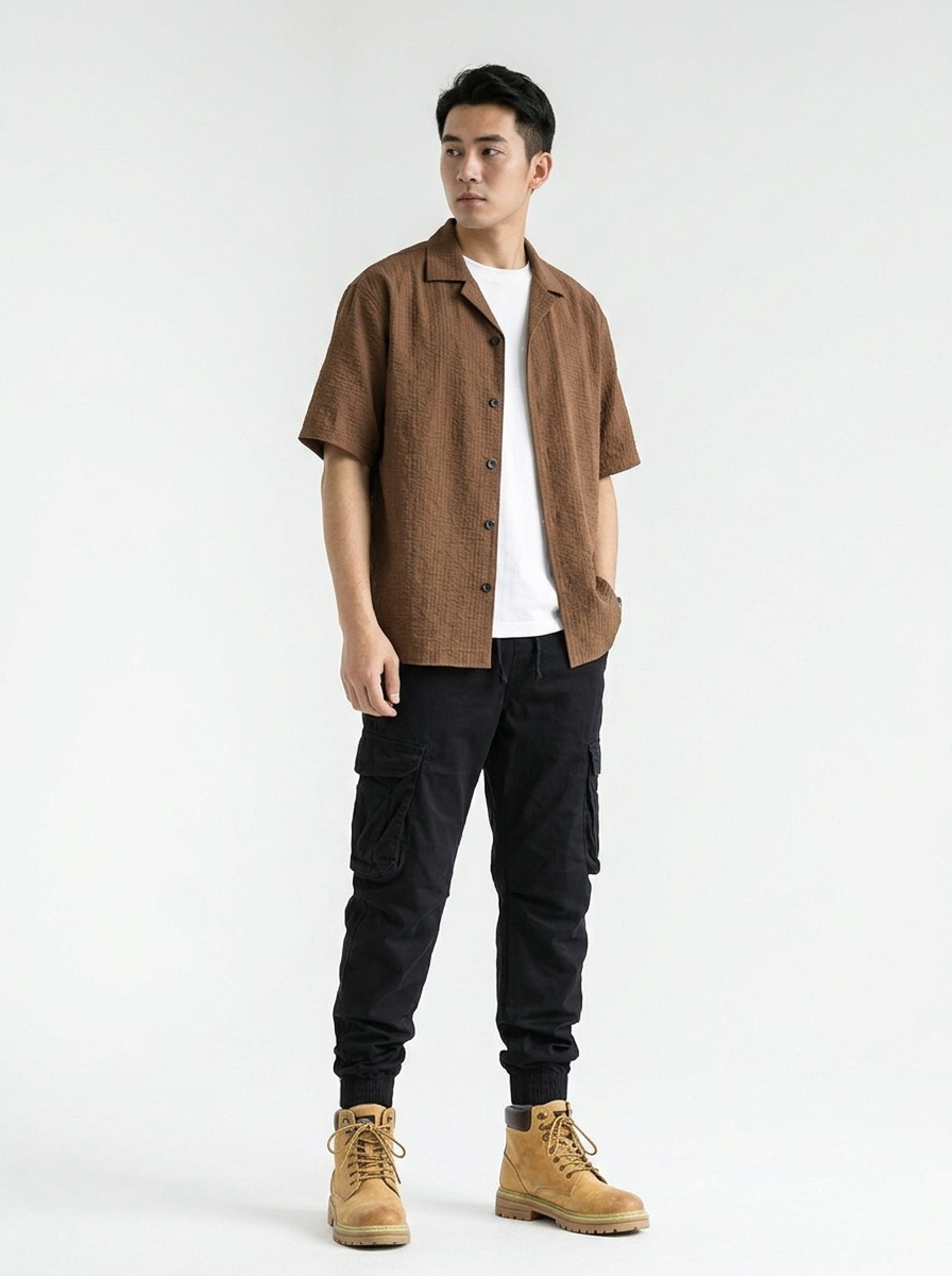Heavyweight Relaxed Fit Tapered Men's Cargo Pants for Casual Wear