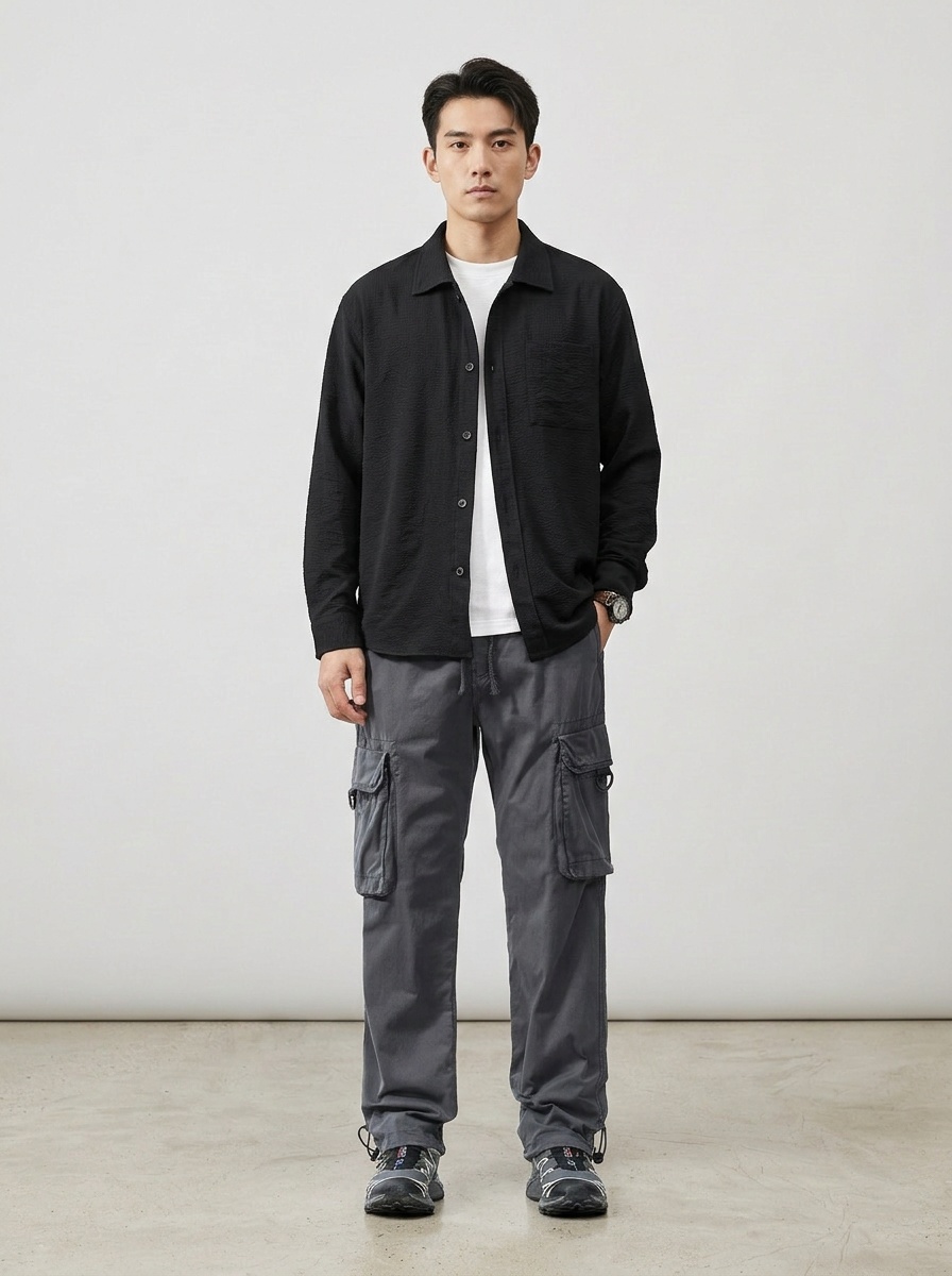 Loose Fit Straight Leg Men's Cargo Pants for Spring Casual Wear