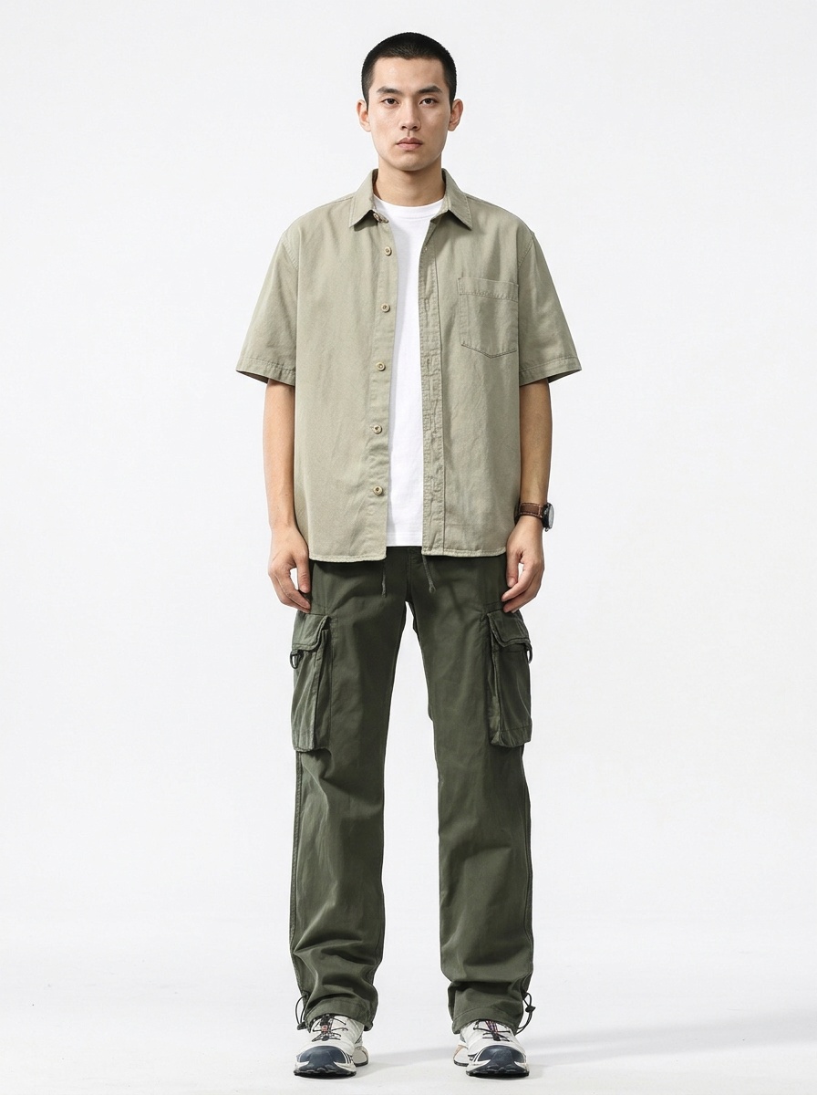 Loose Fit Straight Leg Men's Cargo Pants for Spring Casual Wear