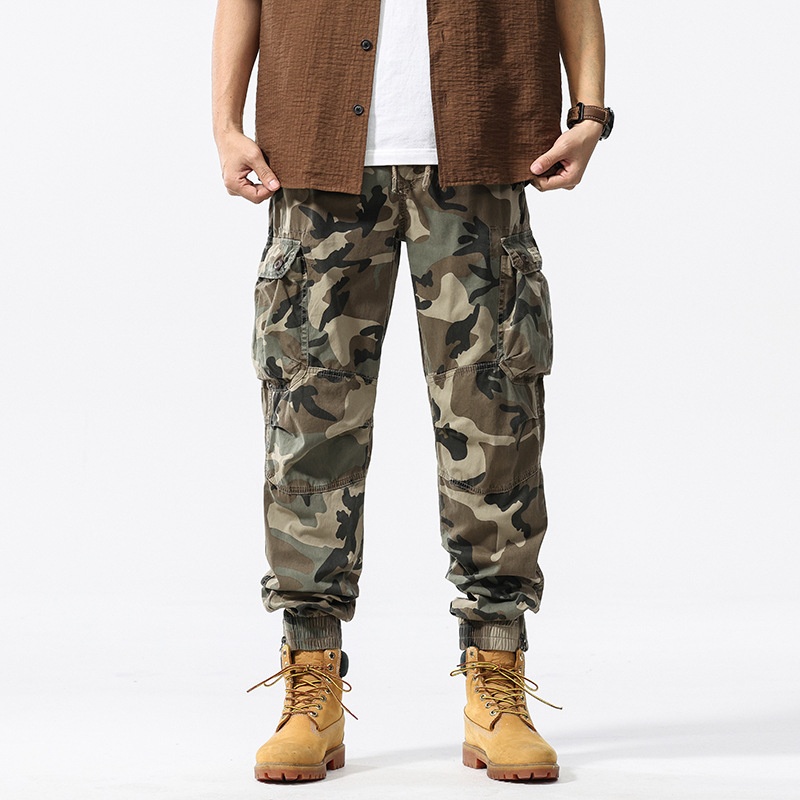 Relaxed Fit Multi-Pocket Camouflage Men's Cargo Pants for Casual Outdoor Wear