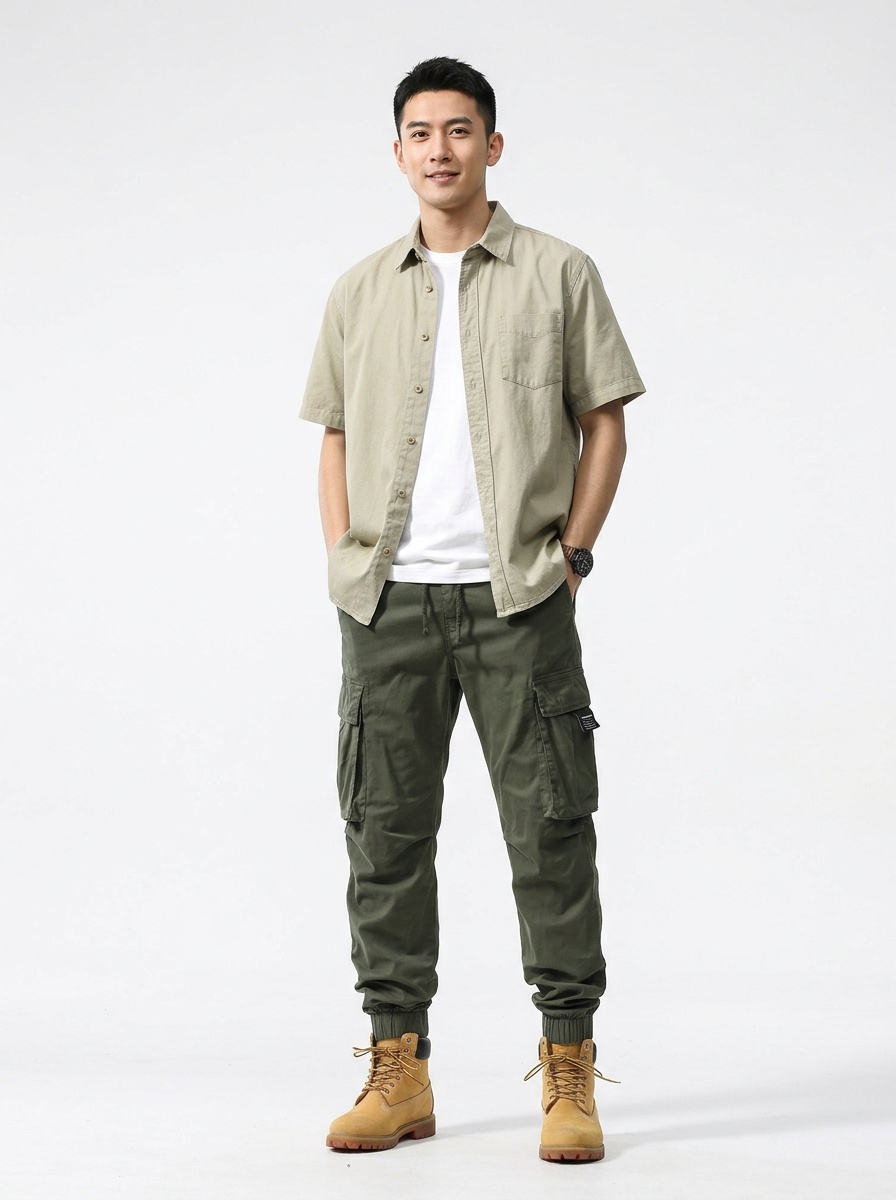 Tapered Fit Multi-Pocket Men's Cargo Pants for Casual Wear