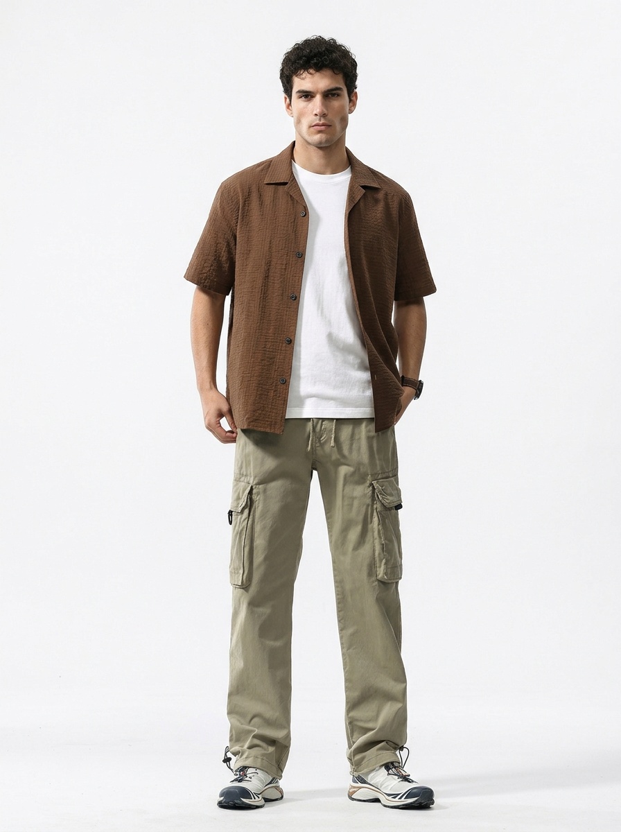 Retro Style Multi-Pocket Men's Cargo Pants for Spring Casual Wear