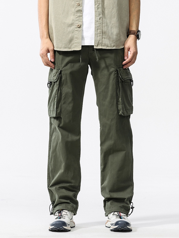 Retro Style Multi-Pocket Men's Cargo Pants for Spring Casual Wear