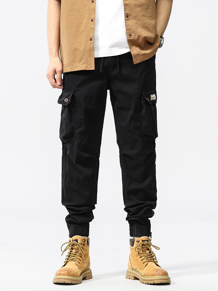 Pleated Functional Stretch Men's Cargo Pants for Outdoor Casual Wear