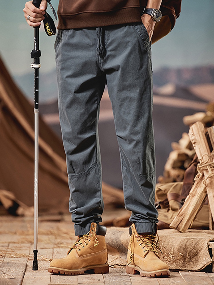 Relaxed Fit Minimalist Drawstring Men's Cargo Pants