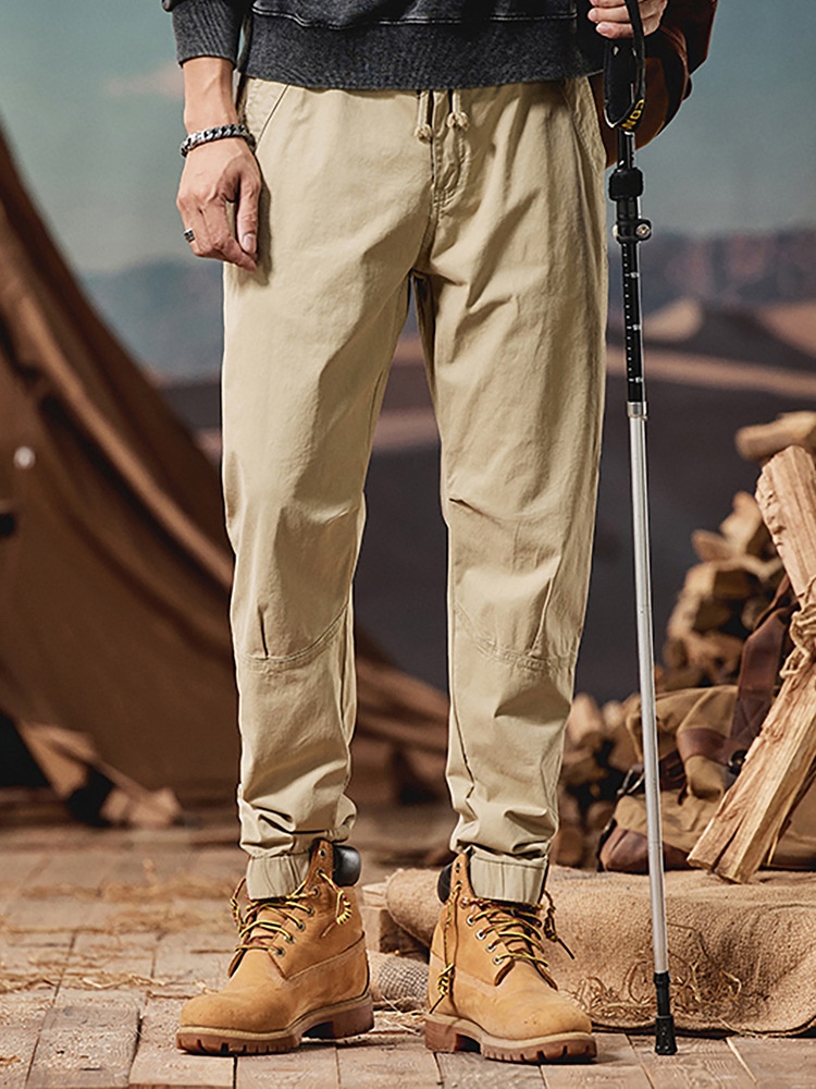Relaxed Fit Minimalist Drawstring Men's Cargo Pants