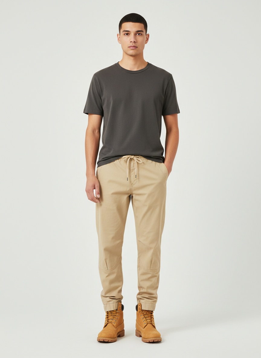 Relaxed Fit Minimalist Drawstring Men's Cargo Pants