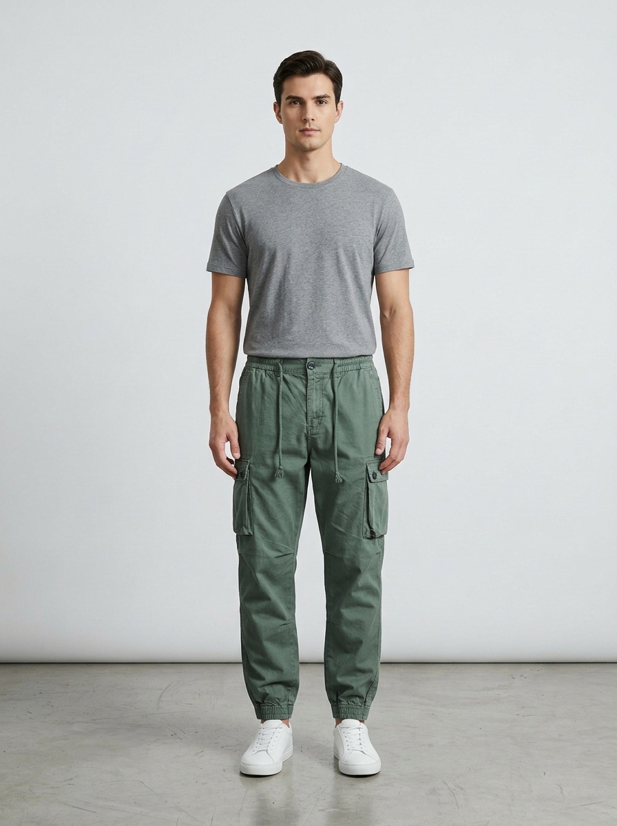 Durable Design Casual Athletic Men's Cargo Pants for Travel and Outdoor Wear