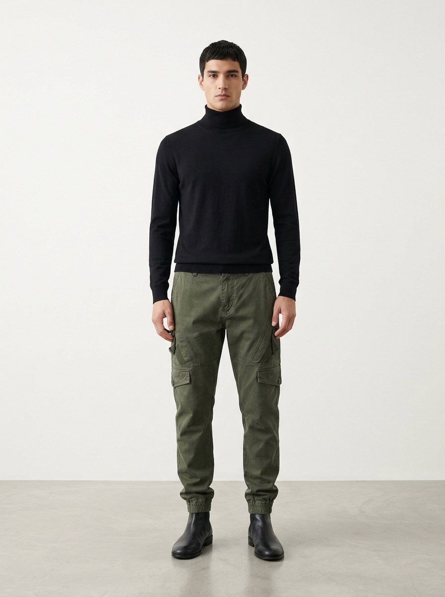 Functional Outdoor Performance Men's Cargo Pants for Casual Athletic Wear