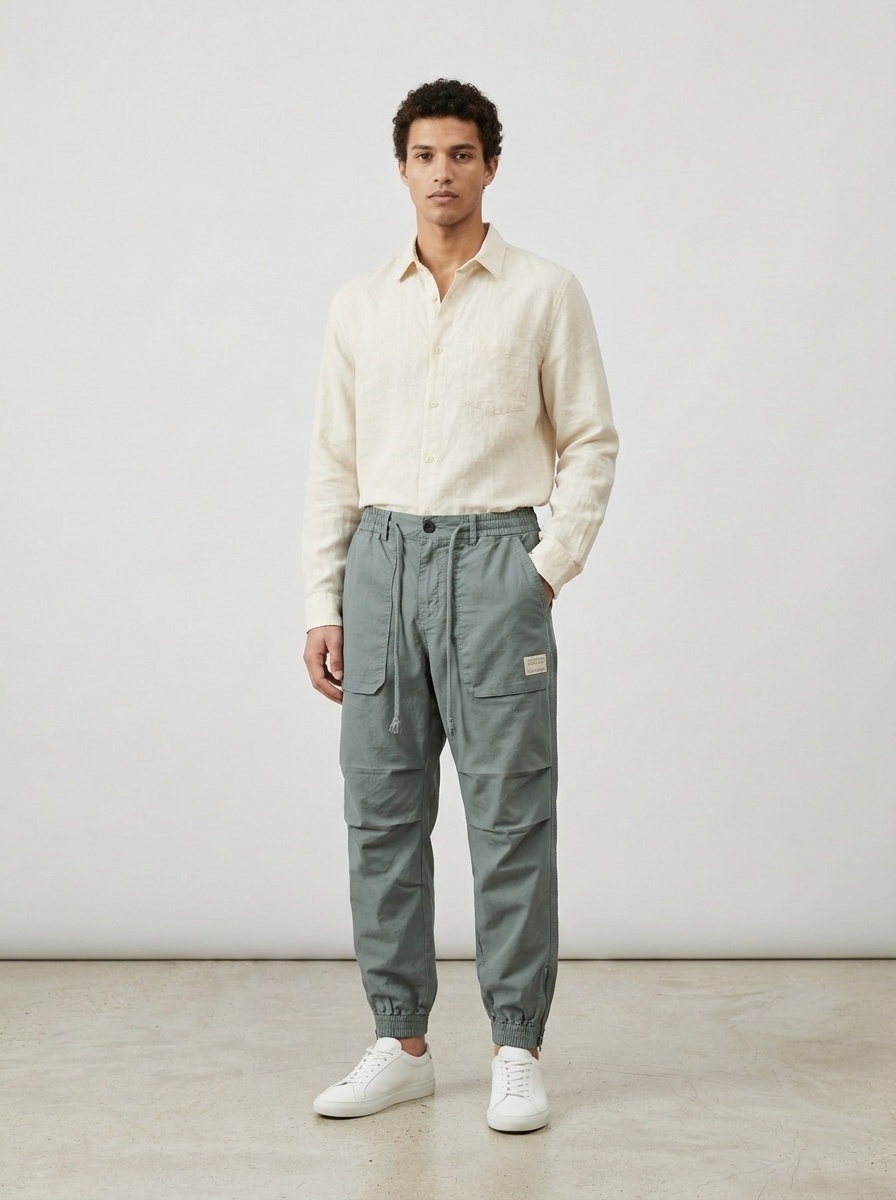 Vintage-Inspired Tapered Men's Cargo Pants for Casual Wear
