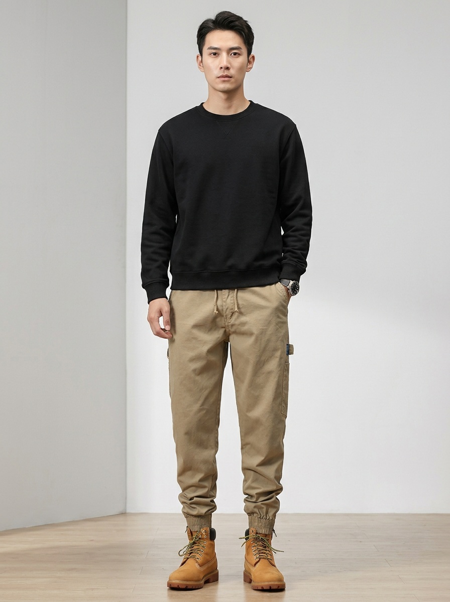 Stretch Fit Versatile Men's Cargo Pants for Casual Outdoor Wear