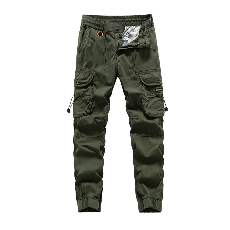 Multi-Pocket Cuffed Men's Cargo Pants for Versatile Casual Wear
