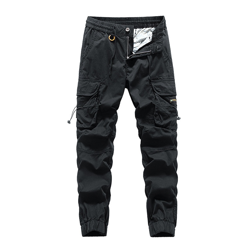 Multi-Pocket Cuffed Men's Cargo Pants for Versatile Casual Wear