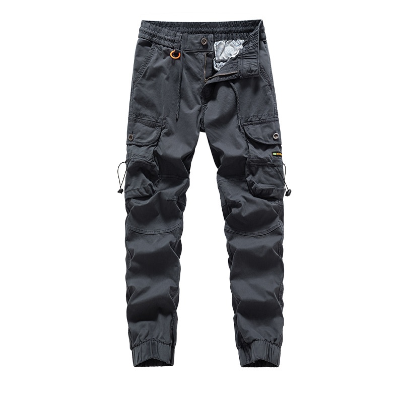 Multi-Pocket Cuffed Men's Cargo Pants for Versatile Casual Wear