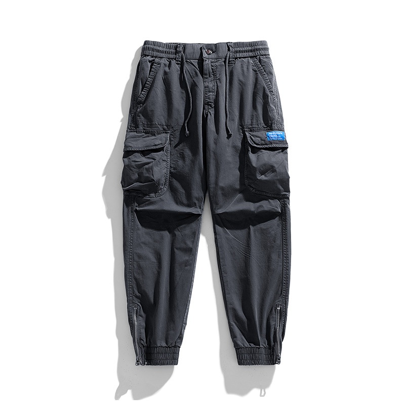 Multi-Pocket Zipper Detail Stretch Fit Men's Cargo Pants for Casual Wear
